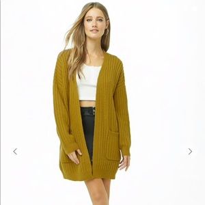Forever 21 Ribbed Open Front Cardigan